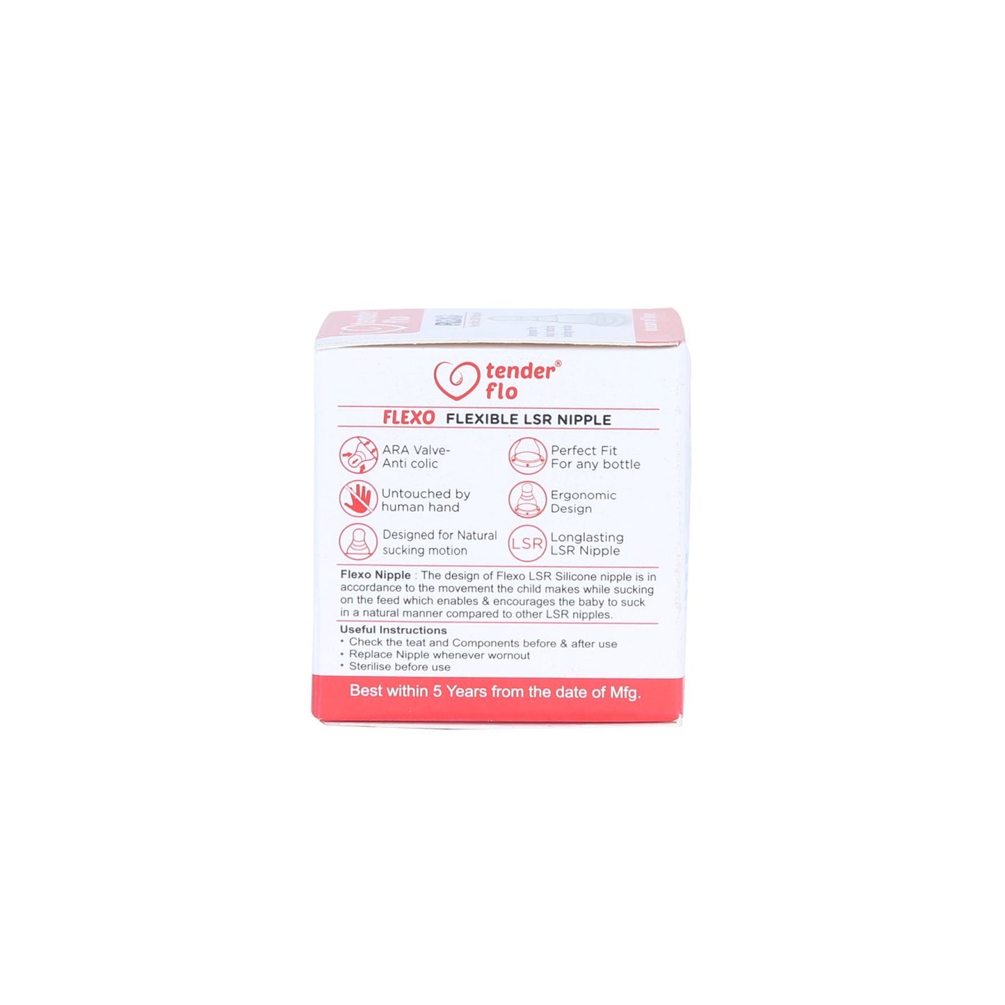 Flexo Peristaltic Silicone Nipple 15 Pieces Tin Pack