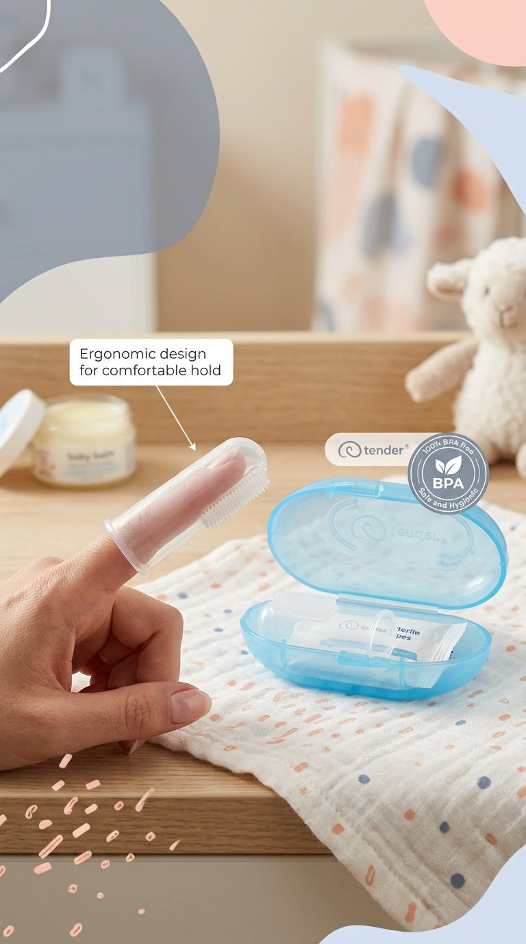 Silicon Finger Brush With Hygiene Case