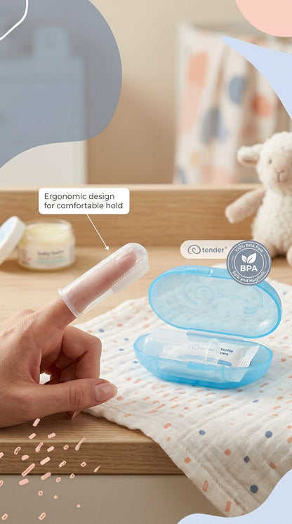 Silicon Finger Brush With Hygiene Case