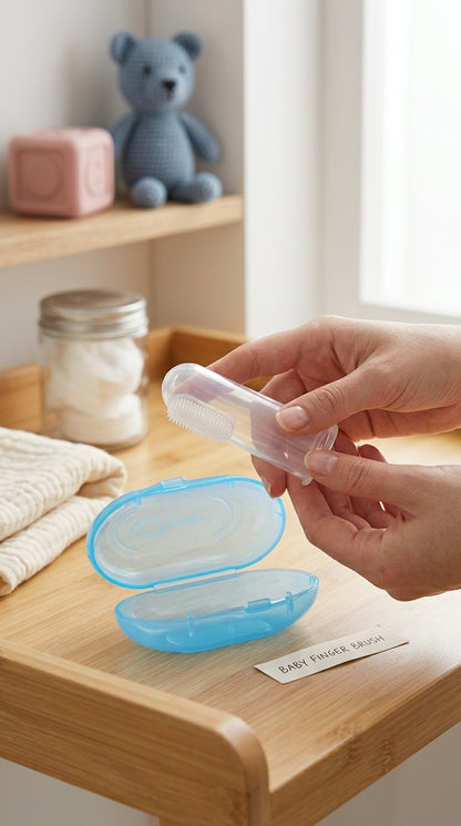 Silicon Finger Brush With Hygiene Case