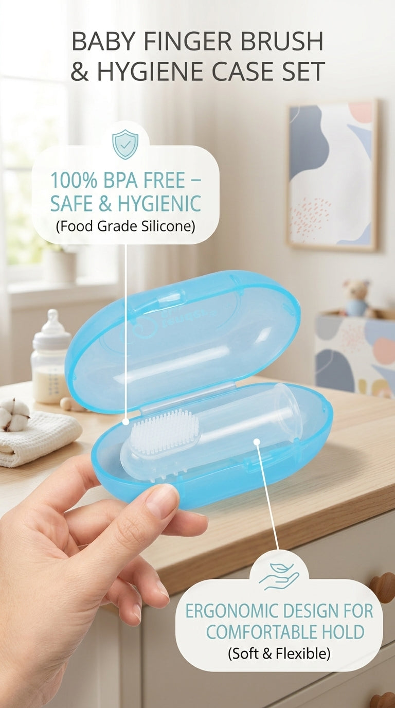 Silicon Finger Brush With Hygiene Case